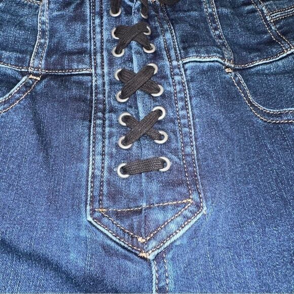 FREE People CRVY High Rise Lace Up Skinny Jeans sz 27 - Picture 12 of 14